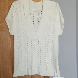 Cream short sleeve sweater